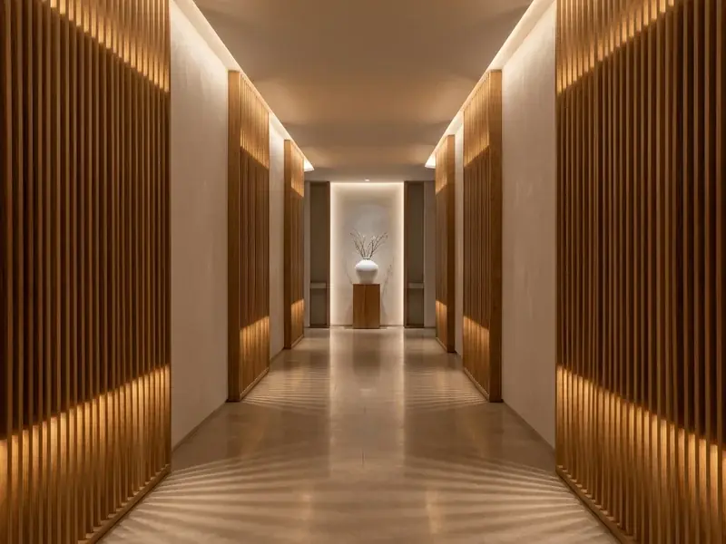 Private incall massage room interior